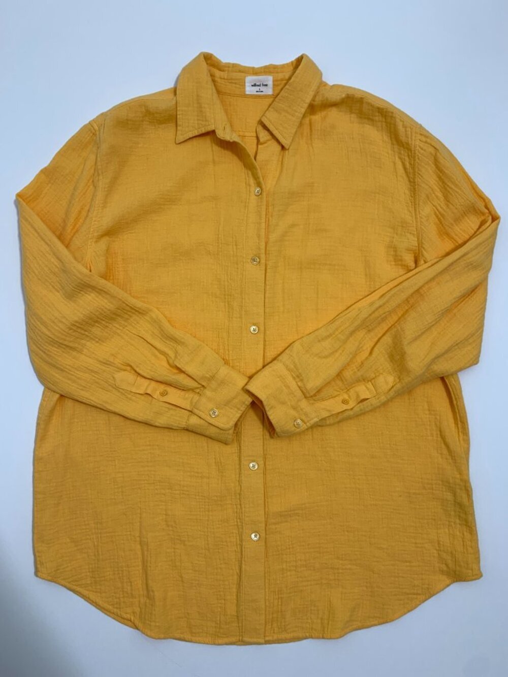 Wilfred Free Organic Cotton Blouse in Yellow Size S oversized - Picture 6 of 9